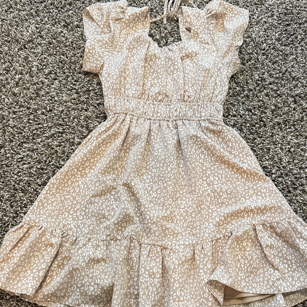 Altar'd State Cream Patterned Mini Dress